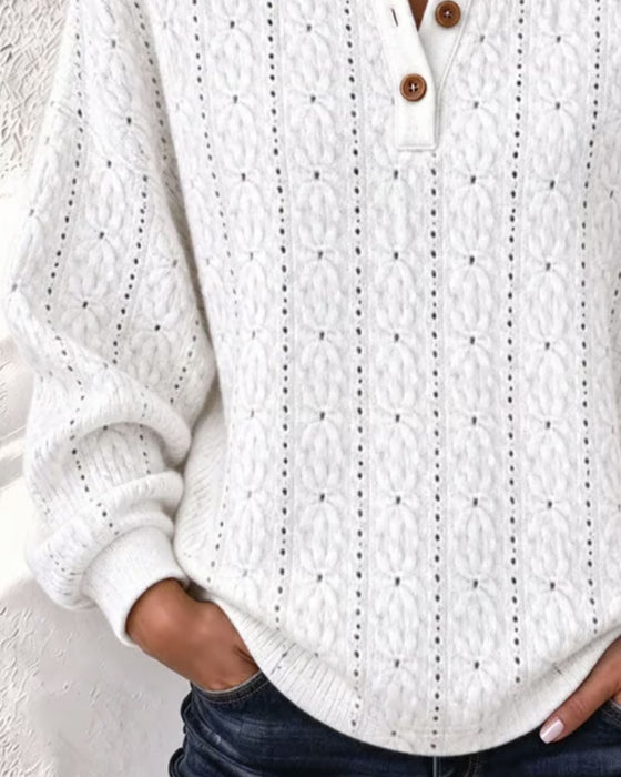 Sweatshirt Knapp Casual Krage