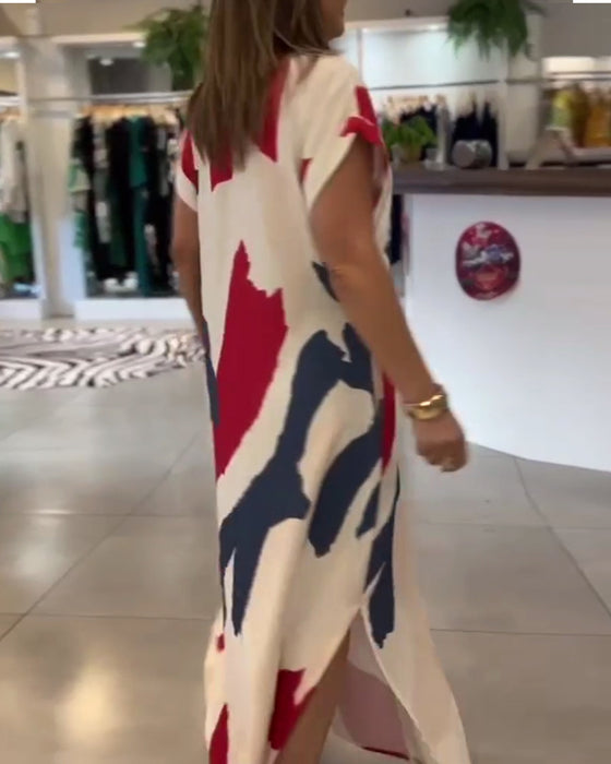 Kjole Kortermet Trykt