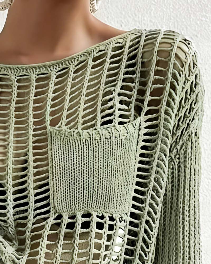 Genser Hulstrikket Enfarget