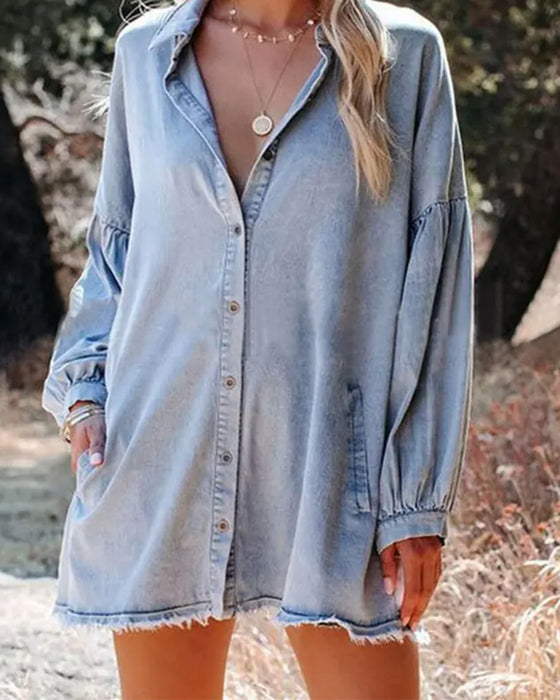 Bluse Boble Erme Knapp Casual