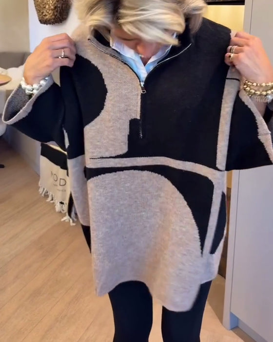 Genser Med Halv Glidelås Og Moteriktig Ståkrage