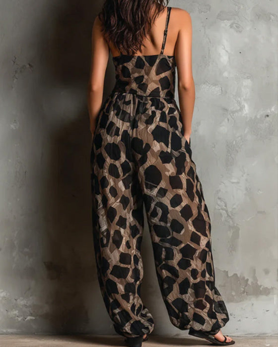 Jumpsuit Leopardskinn Seletøy Breibein