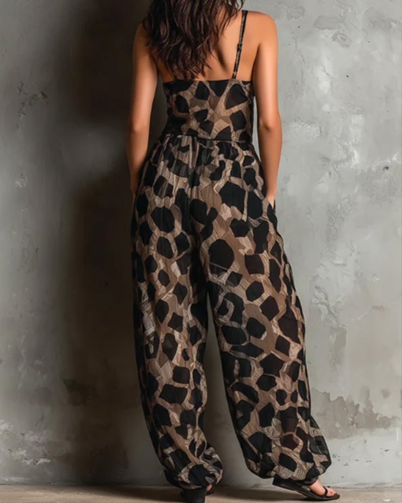 Jumpsuit Leopardskinn Seletøy Breibein