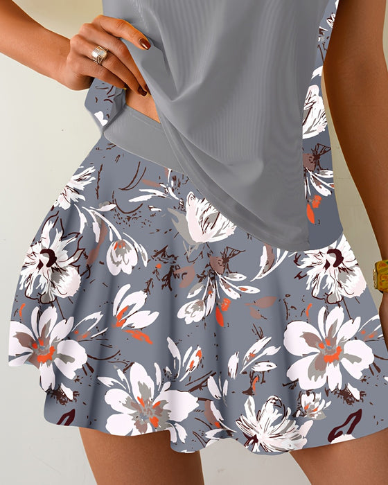Tankini Ermeløs Patchwork Blomstrende