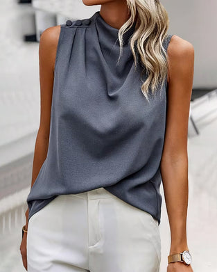 Tank Topp Ermeløs Cowl Hals