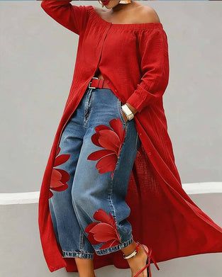 Topp Elegant Off-Shoulder Solid