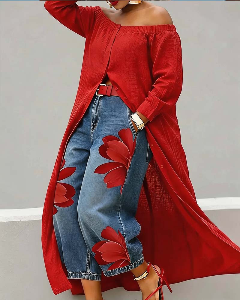 Topp Elegant Off-Shoulder Solid