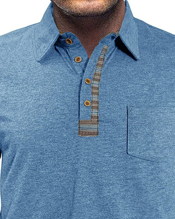 Bluse Menn Knapp Jakkeslag Polo