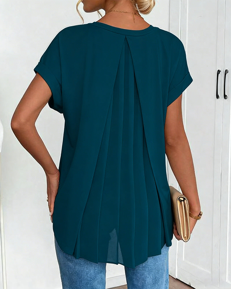 T-Skjorte Kortermet Ensfarget Lappeteppe-Design