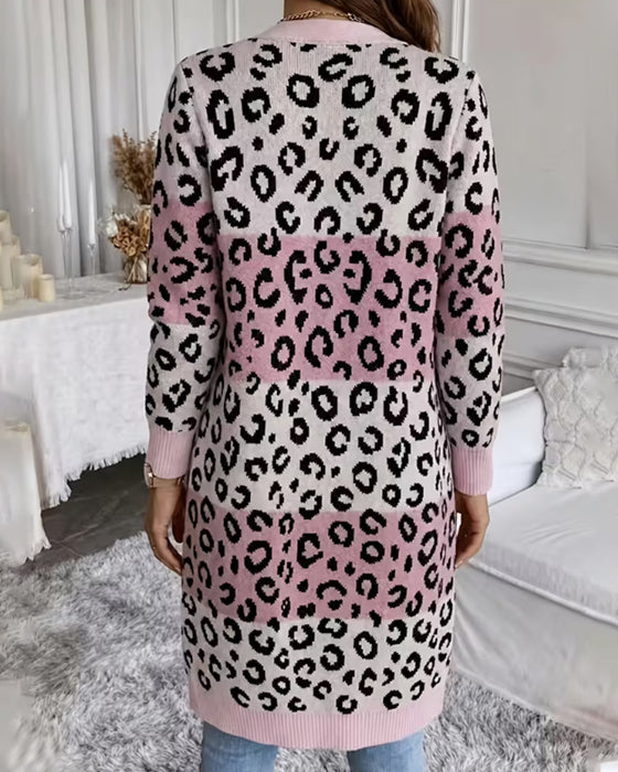 Kardigan Leopardtrykk Langermet