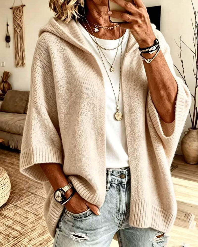 Cardigan 3/4 Erme Hette Casual