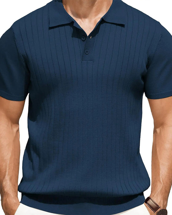 T-Shirt Ribbet Strikket Polo Krave