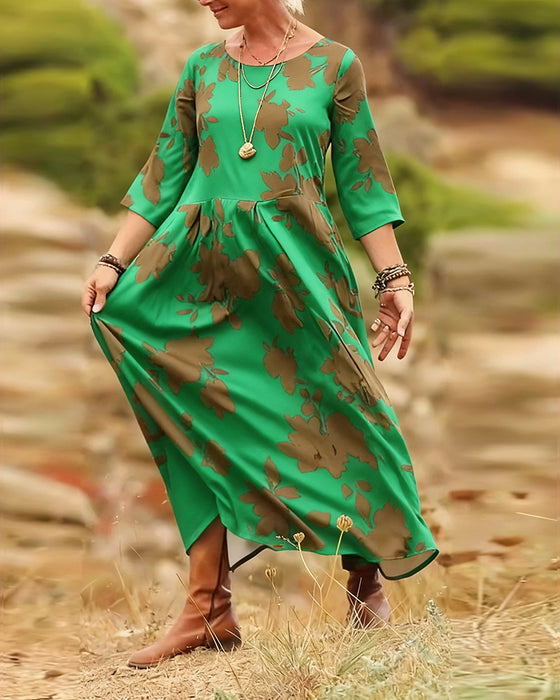 Kjole temperament retro trykt