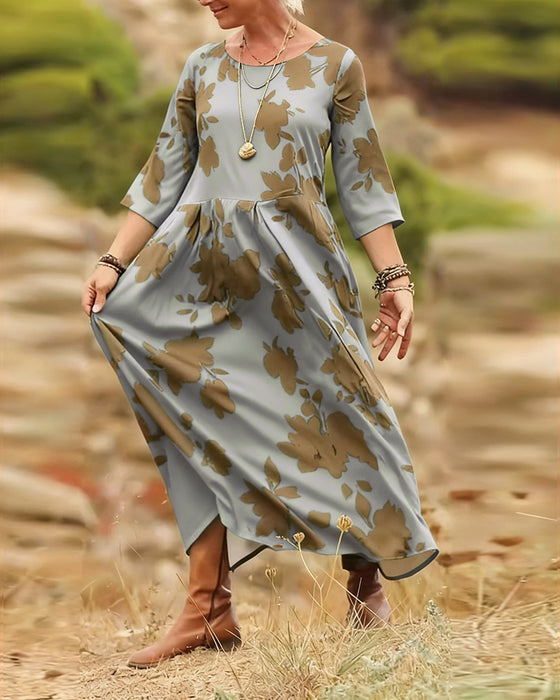 Kjole temperament retro trykt