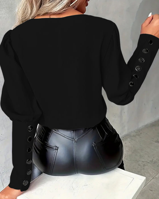 Øverste Hestesko Erm V-Hals Kontrastfarge