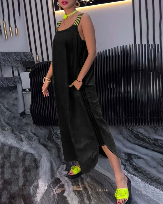 Kjole Med Spliced Suspender Løs