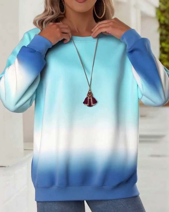 Sweatshirt casual gradient rund hals