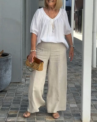 Set V-hals Casual Late Bukser