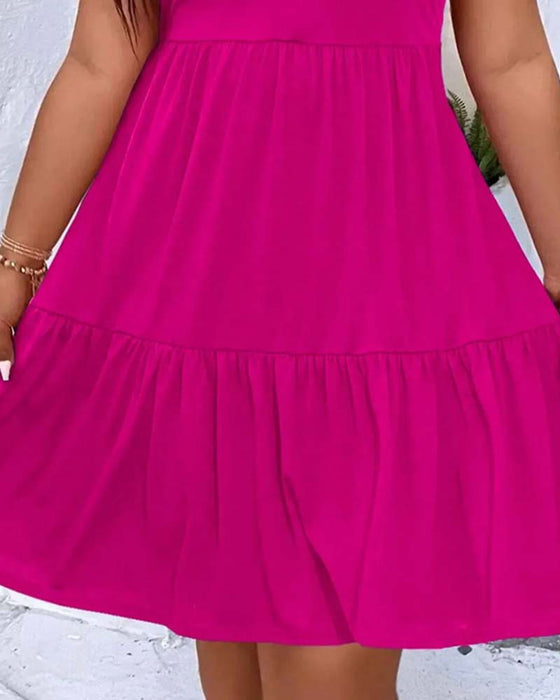 Kjole Dobbel Lag Lag Ruffle Tank