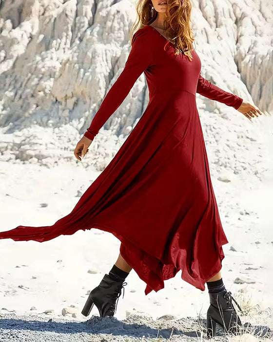 Kjole Uregelmessig Kant Langermet