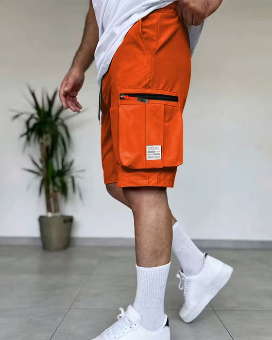 Herrer Bukse Ensfarget Loose Fit Kort Cargo