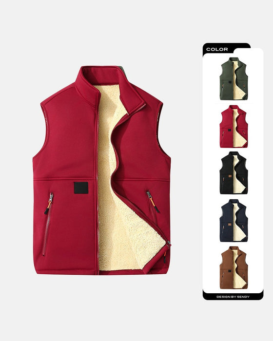 Cardigan Polstret Polar Fleece Åpen Foran
