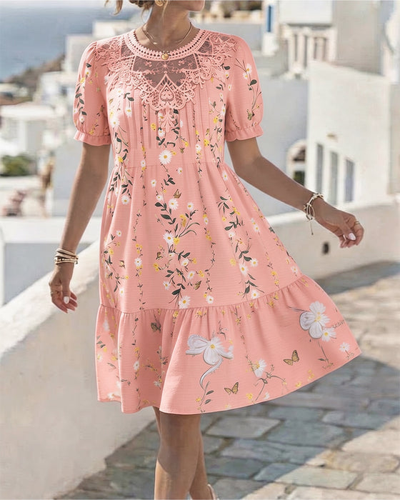 Kjole Daisy Blonde Kort Erme Ferie