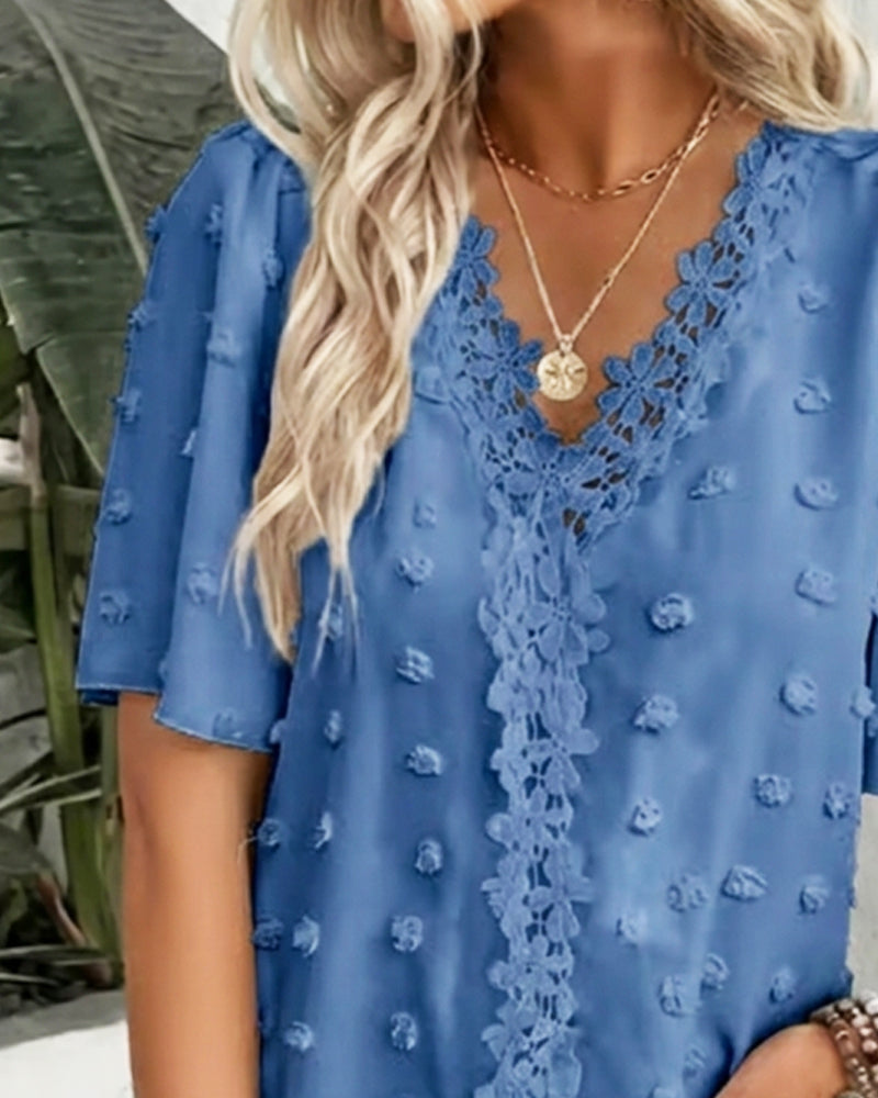 Bluse Sammenføyd Jacquard Rysjeerme