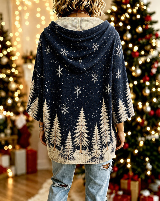 Pullover Hette Snøfnugg Juletre