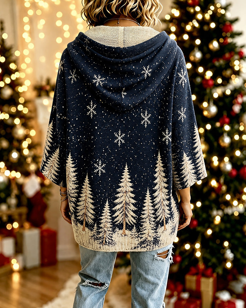 Pullover Hette Snøfnugg Juletre