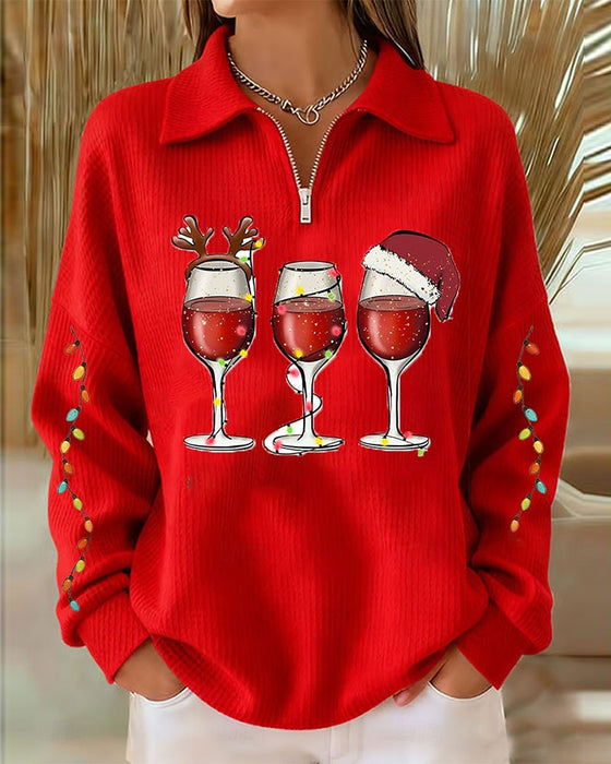Sweatshirt Jakkeslag Glidelås Julestil