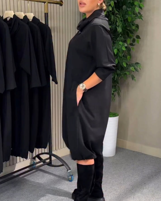 Kjole Stilig 3/4 Erme Krage