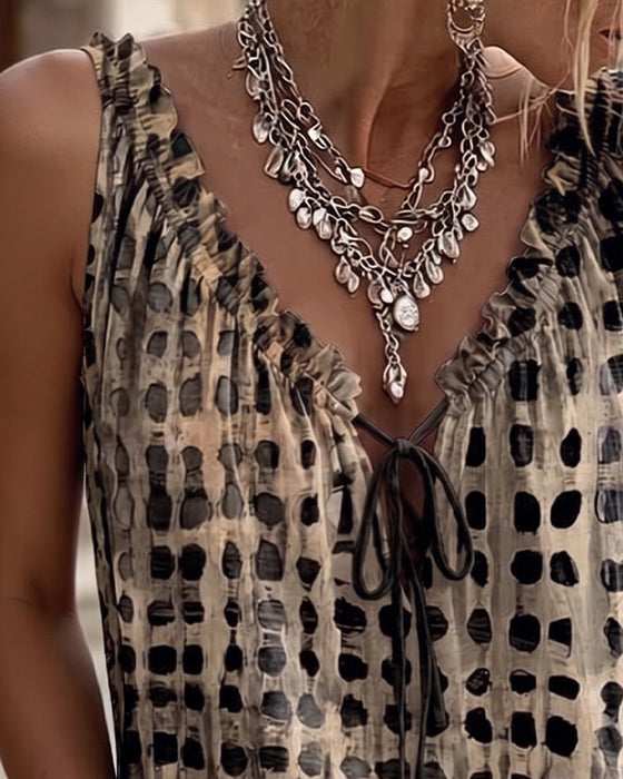 Tank Tops Polka Dot Trykk Rynking