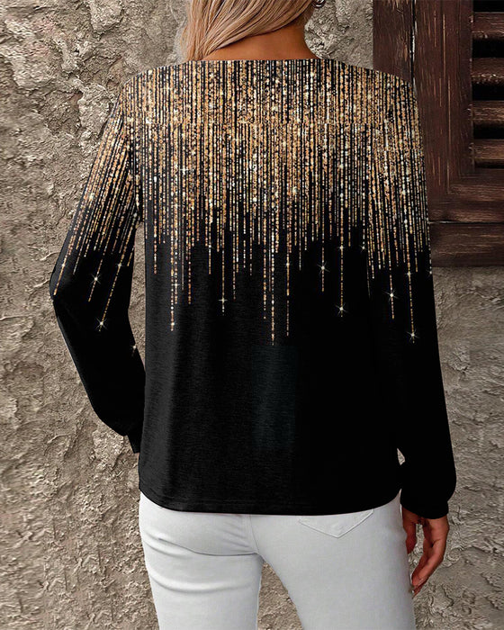 Topp V-Hals Trykt Slim-Fit