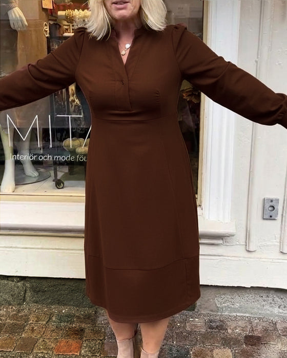 Kjole tilfeldig retro langermet