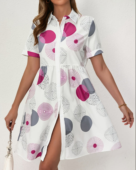 Kjole Polka Dot Trykk Skjorte