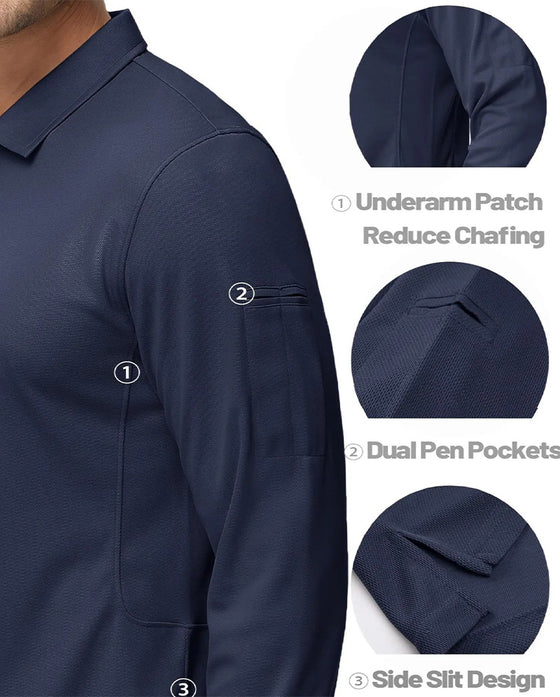 T-Shirt Polo Krage Lang Erme Avslappnet