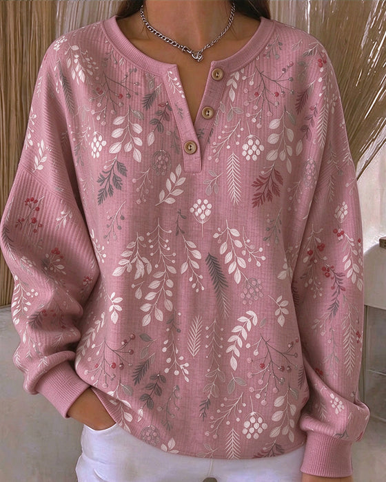 Sweatshirt Vaffel Henry Krage Blomstermønster