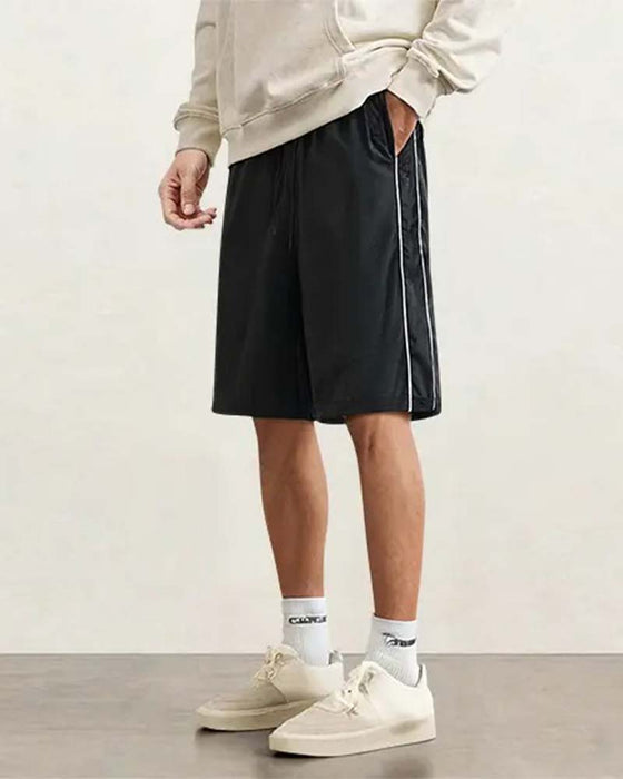Shorts Dobbel Hvit Stripe Knelang Casual