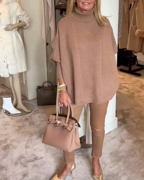 Ensfarget turtleneck casual genser
