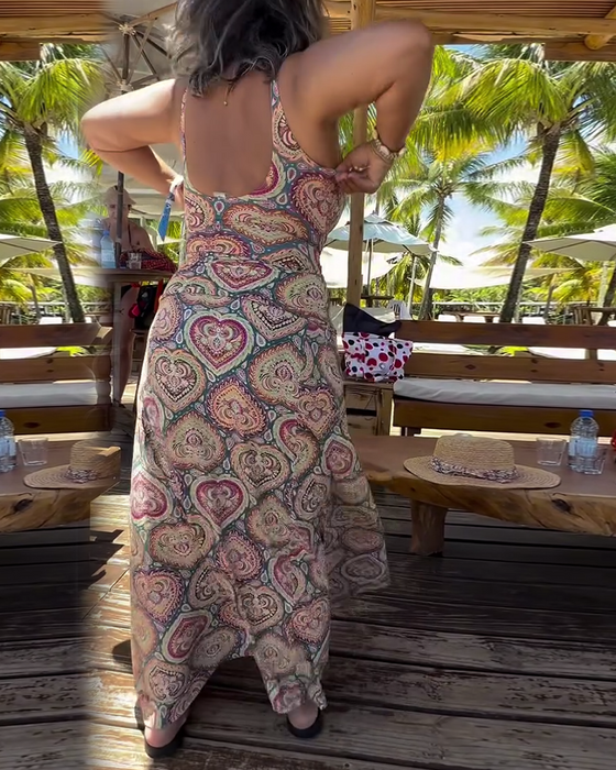 Badedrakt Stroppeløs Hjerte Ferieprint