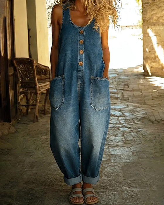 Kjeledress Uformell Lomme Denim