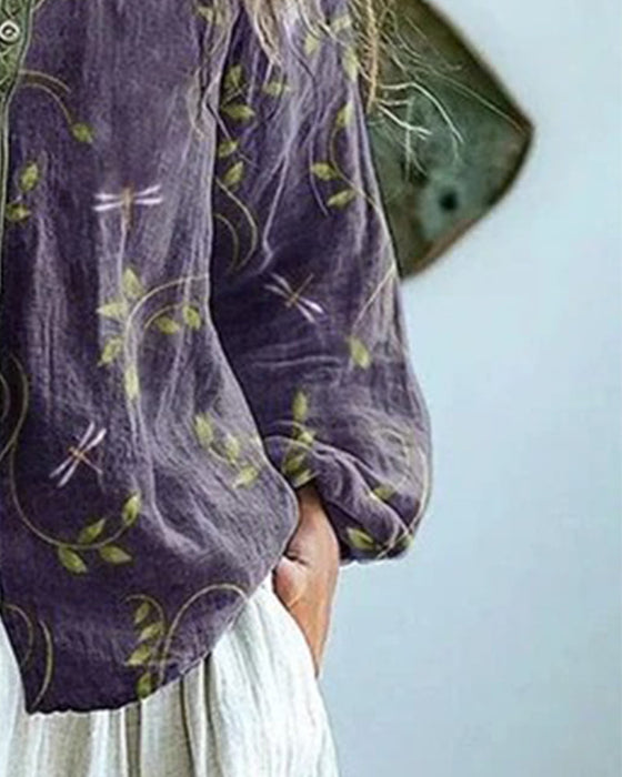 Bluse Øyenstikker Broderi V-Hals