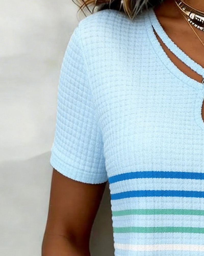 Topp Kneppet Stripet Vaffel