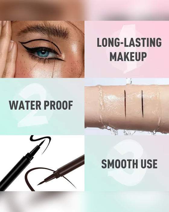 Flytende Eyeliner Vanntett Ultra Tynn Spiss Rasktørkende