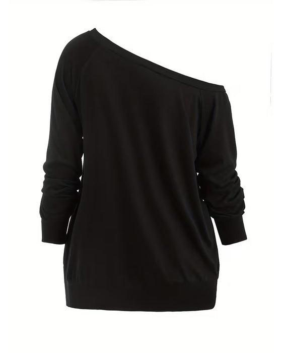 Bluse Stilig En-Skulder Knyte