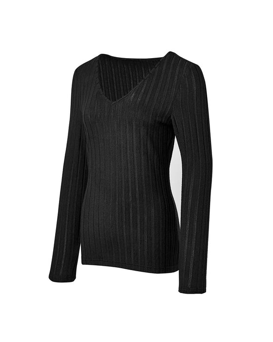 Bluse Med V-Hals Og Lange Ermer