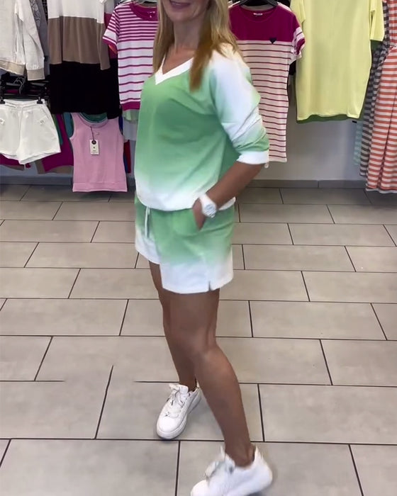 Sett Langermet V-Hals Gradient Sport