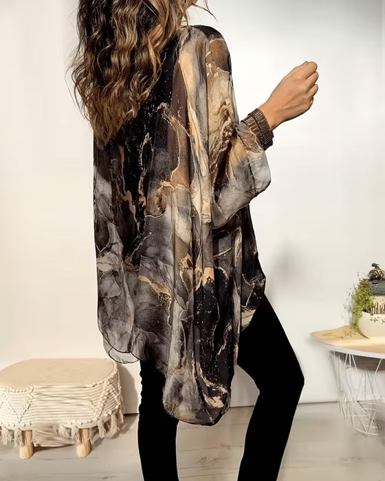 Bluse Flaggermuserm Tie-Dye Løs
