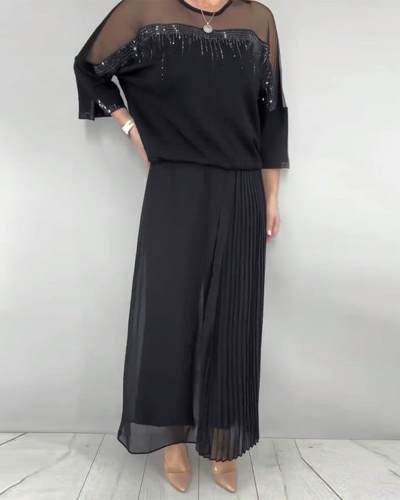 Bluse Mesh Spleising Løs